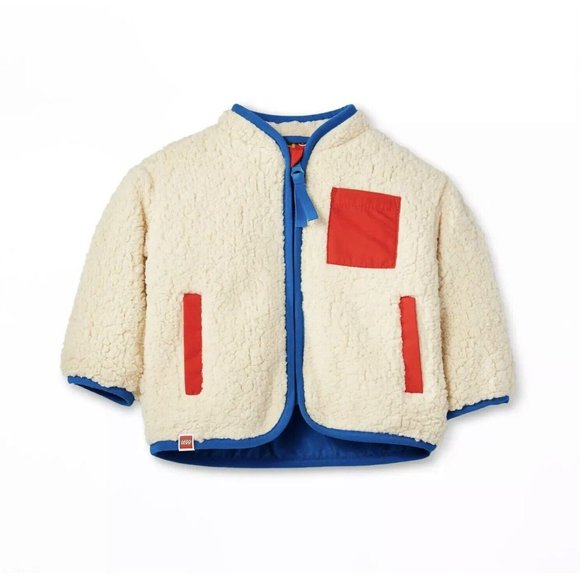 Baby Contrast Pocket Sherpa Jacket LEGO Collection Cream Newborn - Picture 1 of 7
